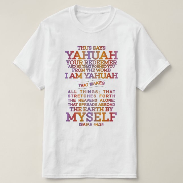 Yahuah T Shirt (Design framsida)