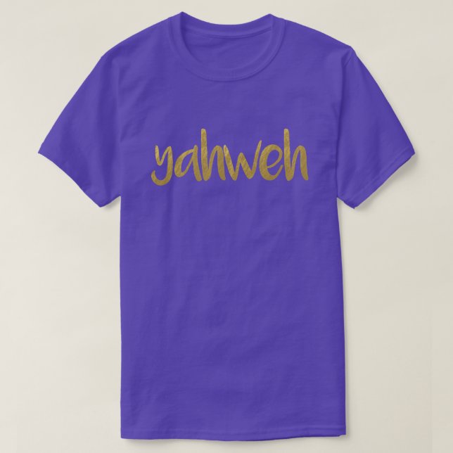 YAHWEH Guld Lettering Hebrew Namn of God Unisex T Shirt (Design framsida)