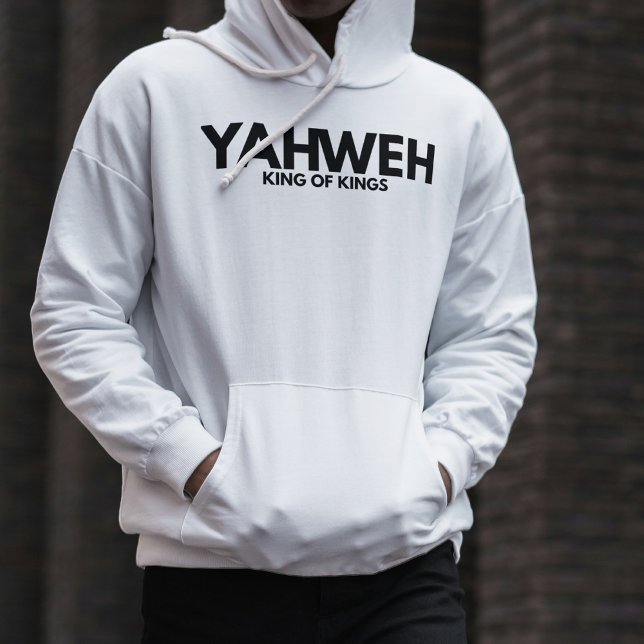 "YAHWEH" Kor White Christian Minimalist Hoodie (Skapare uppladdad)
