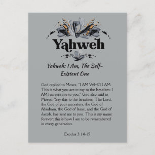 Yahweh Namn av Guds utvecklingsskript Vykort