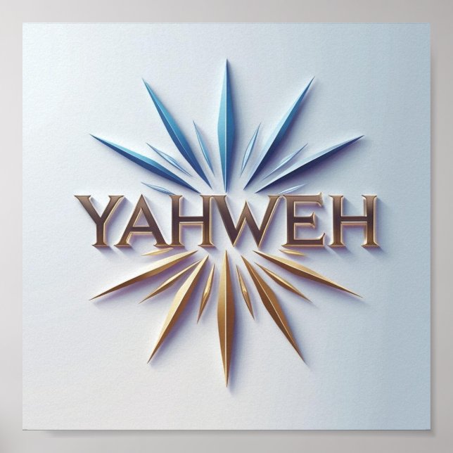 Yahweh Poster Skriv ut | Ai Christian Matte Wall A (Framsidan)