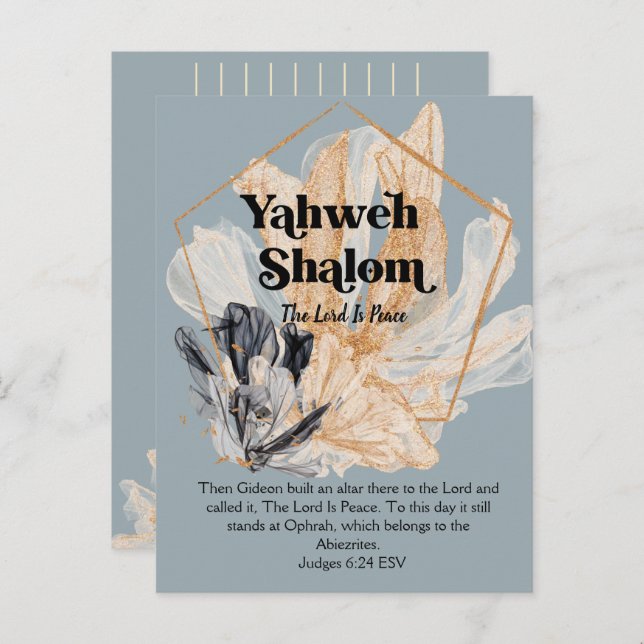 Yahweh Shalom | Namn av Guds utvecklingsskript Vykort (Fram/baksida)