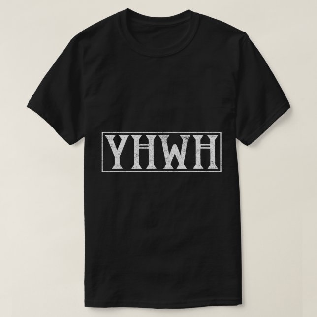 Yahweh Yah YHWY Yahveh Namn of God Hebrew T Shirt (Design framsida)