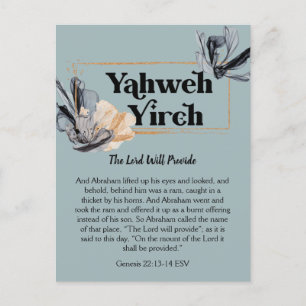 Yahweh Yireh Namn av Guds utvecklingsskript Vykort