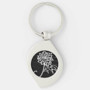 Yaie black ro blomgoth emo swirl silverfärgad nyckelring