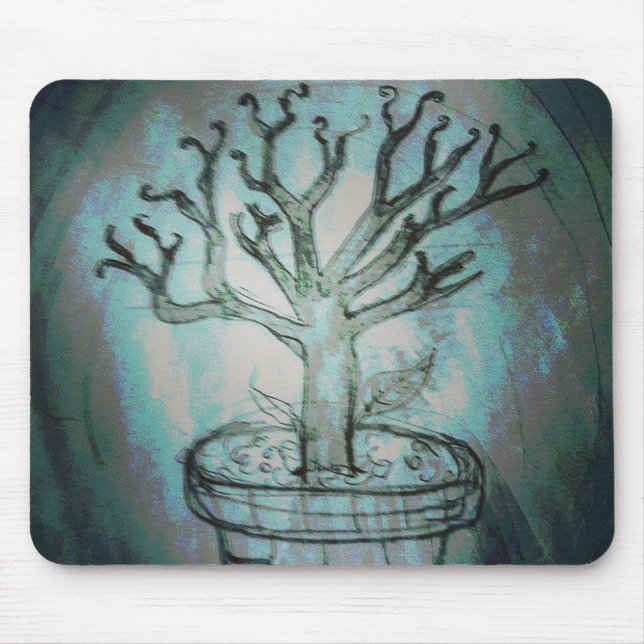 Yaie död bonsai träd teckning musmatta (Framsidan)