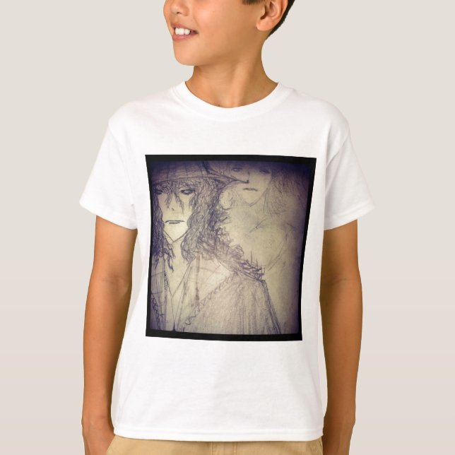 Yaie häxa 888 power anime manga teckning t shirt (Framsida)