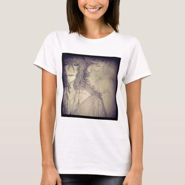 Yaie häxa 888 power anime manga teckning t shirt (Framsida)