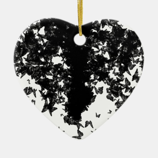 yaie svart swallowtail fjäril julgransprydnad keramik (Framsidan)