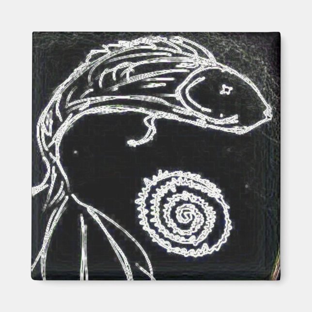 yaie teckning av bettfisk magnet (Framsidan)