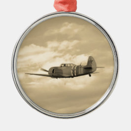 Yak 11 i flyg julgransprydnad metall