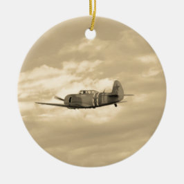 Yak 11 under flygning julgransprydnad keramik