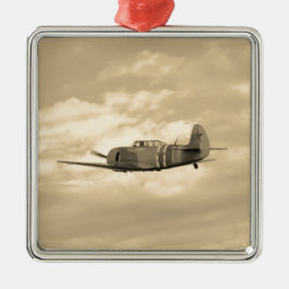 Yak 11 under flygning julgransprydnad metall
