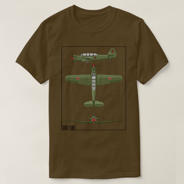 YAK 18 Ryska militärens primära tränarflygplan D T Shirt (Design framsida)