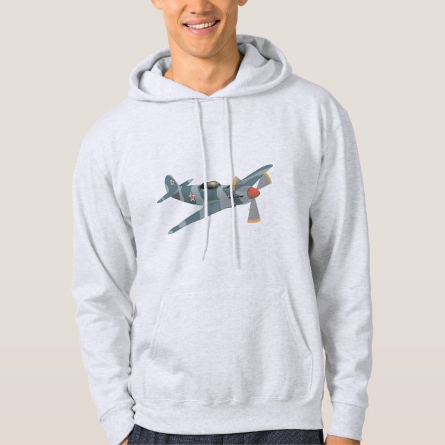 Yak-9 Sovjetunionen WW2-stridsflygplan Hoodie (Framsida)