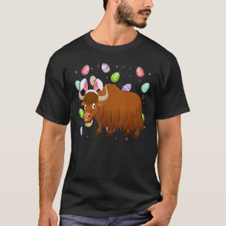 Yak Bunny Påskägg Funny Yak Påsk Söndag T Shirt