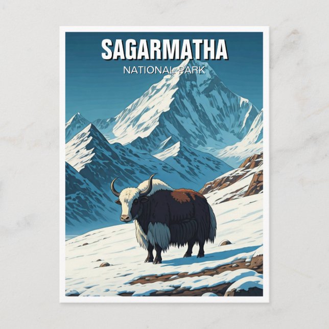 Yak i Sagarmatha nationalpark Nepal Vykort (Framsida)