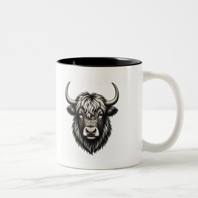 Yak Mug – Unik minimalistisk jak-design kaffekopp (Höger)