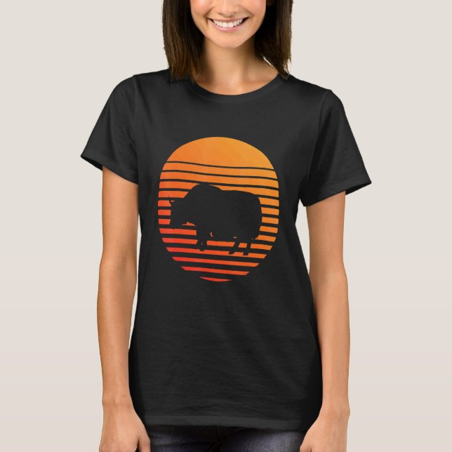 Yak Shadow Silhouette framför Sol T Shirt (Framsida)