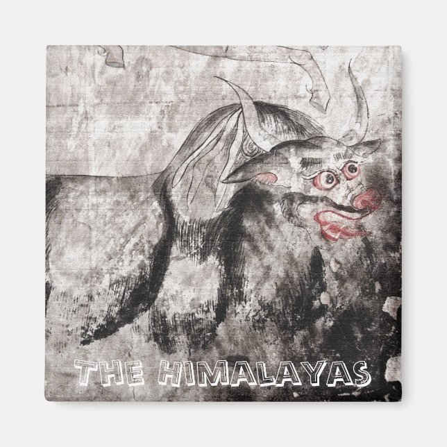 Yak, Yak - Tibetansk antika konst (Fridge Magnet) Magnet (Framsidan)