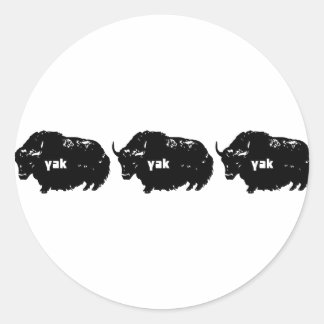 Yak Yak Yak Yak Runt Klistermärke
