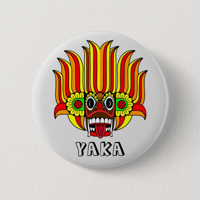 Yaka (Sri Lanka djävulen) design Knapp (Framsida)