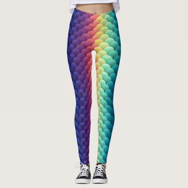 YakDaks original- design - 'Mardi Gras Mermaid Leggings (Framsida)