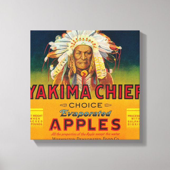 Yakima Chief Apple Label - Yakima, WA Canvastryck (Framsida)
