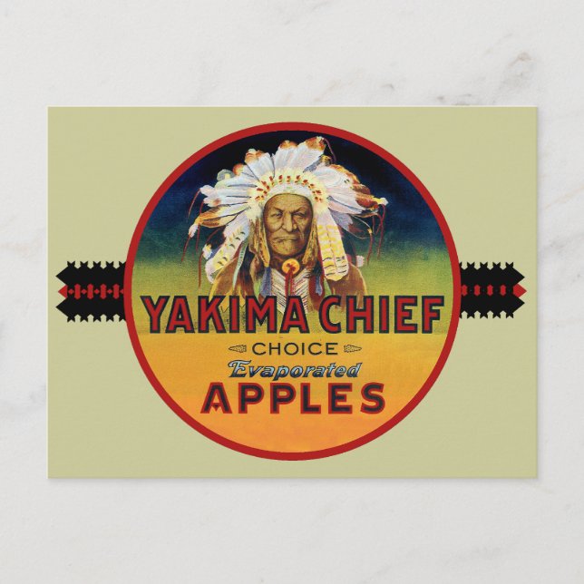 Yakima Chief Apple Låda Label Vykort (Framsida)