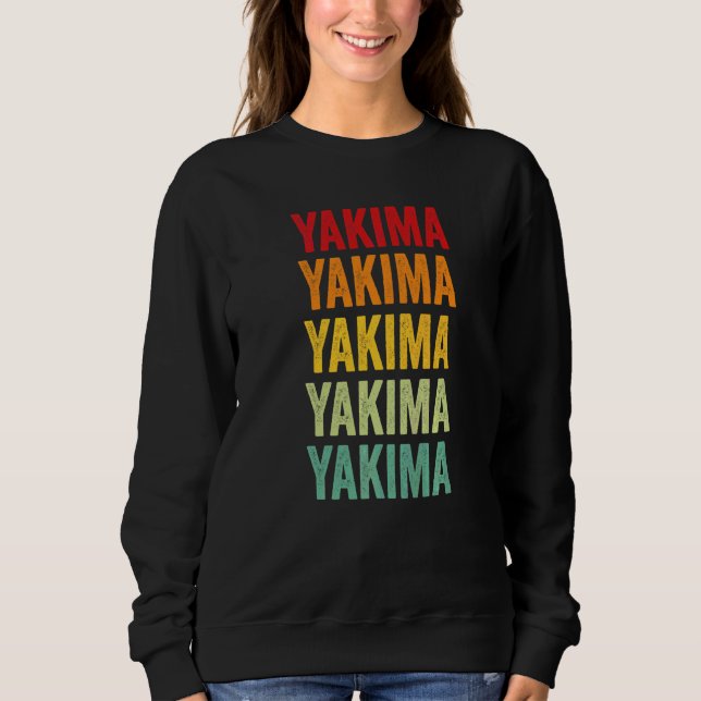 Yakima County Washington Regnbågstext T Shirt (Framsida)