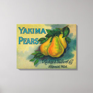 Yakima Pearslåda LabelToppenish, WA Canvastryck