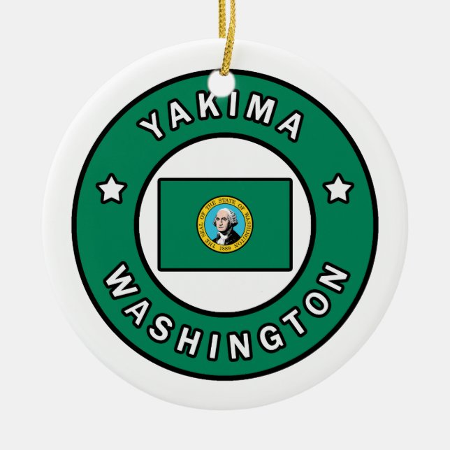 Yakima Washington Julgransprydnad Keramik (Framsidan)