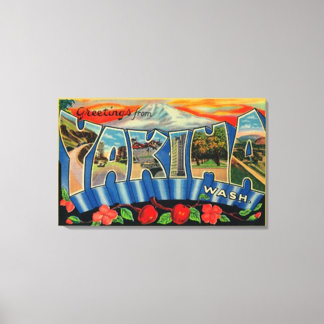 Yakima, Washington - Stora Brev Scenes 2 Canvastryck (Framsida)