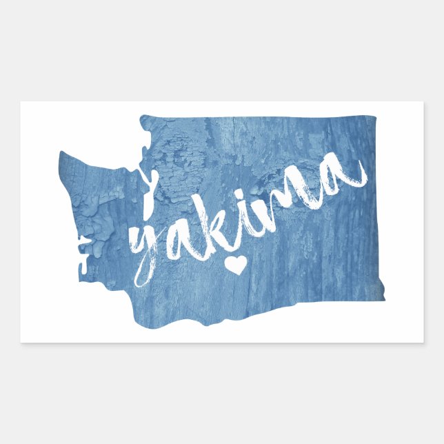 Yakima Washington Wood Grain Rektangulärt Klistermärke (Framsida)