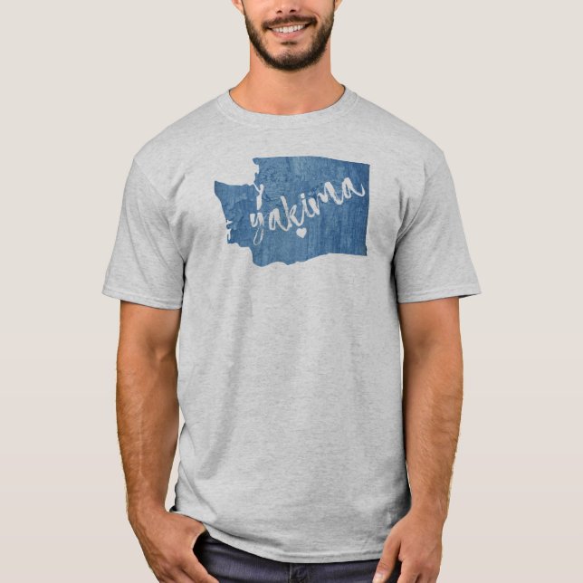Yakima Washington Wood Grain T Shirt (Framsida)