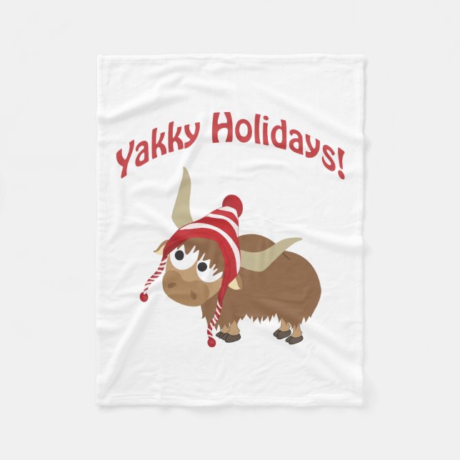 Yakky Helgdagar! Winter Yak Fleecefilt (Framsidan)