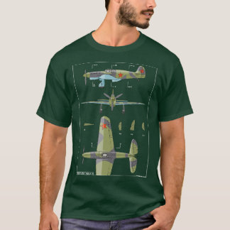 Yakovlev Yak1 Ryskt WW2 Fighter Flygplan Diagram G T Shirt
