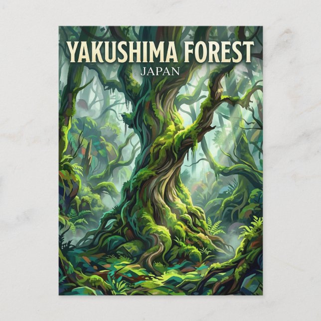 Yakushima skog Japan Vykort (Framsida)