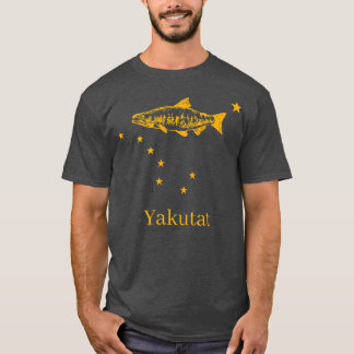Yakutat Alaska Statlig flagga Salmon Fishing T Shirt