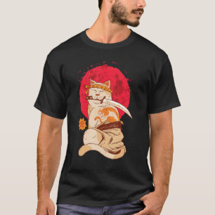 Yakuza Cat Japanska Samurai Sword Katana Japan Tig T Shirt
