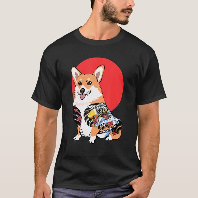 Yakuza Corgi T Shirt (Framsida)