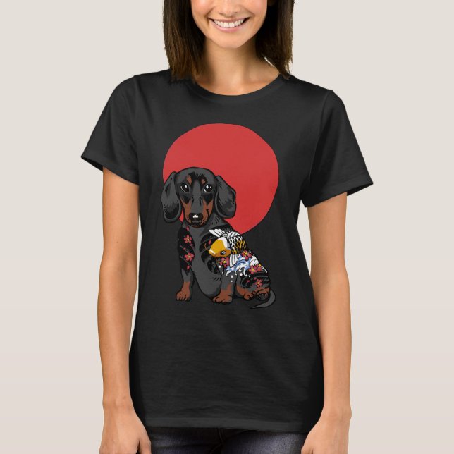 Yakuza Dachshund T Shirt (Framsida)