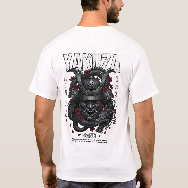 Yakuza Dragon Samurai Mask T-Shirt  (Baksida)