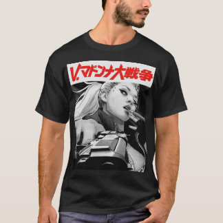 Yakuza Japansk Cyberpunk Girl Urban Stil T Shirt