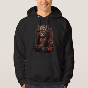 Yakuza Katt Japanska Maffia Katt Tatuering Blommor Hoodie