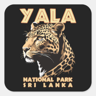 Yala National Park - Sri Lanka Leopard Fyrkantigt Klistermärke
