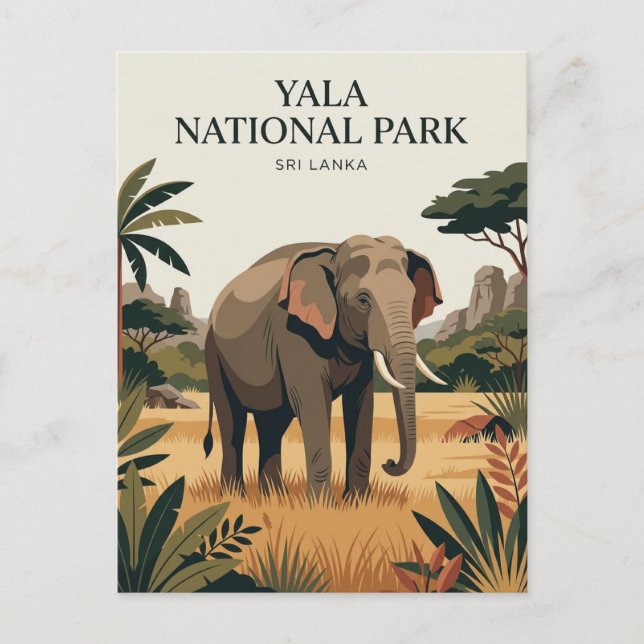 Yala nationalpark Sri Lanka Vykort (Framsida)