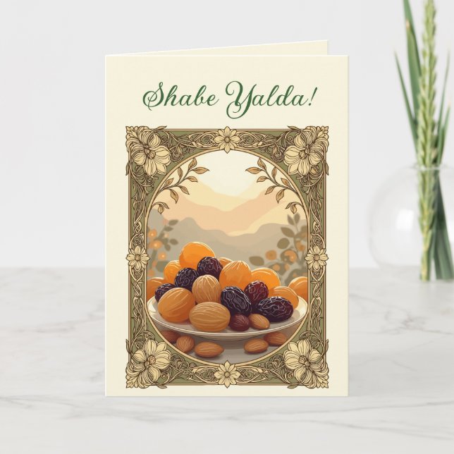 Yalda Chelle Night Dried Fruits and Nuts Art Nouve Helgkort (Framsida)