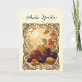 Yalda Fruit and Nut Persian Winter Solstice Helgkort