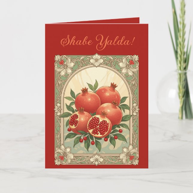 Yalda Granatäpple Chelle Natt Frukter Kort (Framsida)